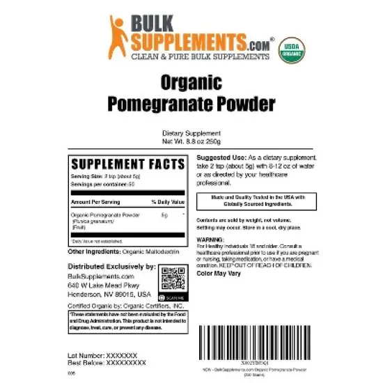 BulkSupplements Organic Pomegranate Powder image {5}