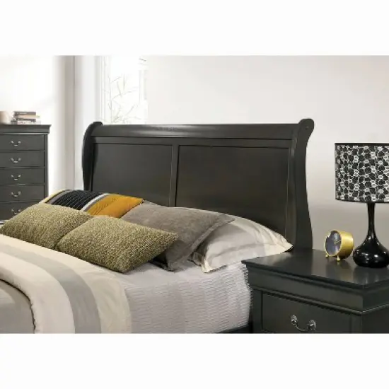 3pc Sliver Sleigh Bed with 2 Nightstands - HOMES: Inside + Out image {4}