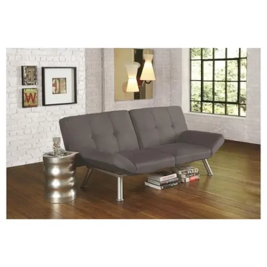 Contempo Microsuede Upholstered Convertible Futon Charcoal - Dorel Home Products image {1}