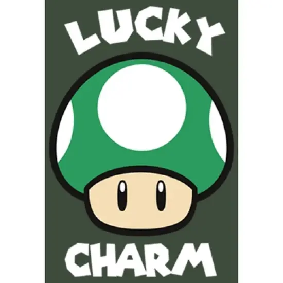 Junior's Nintendo Super Mario St. Patrick's Day Extra Life Mushroom Lucky Charm Festival Muscle Tee image {1}