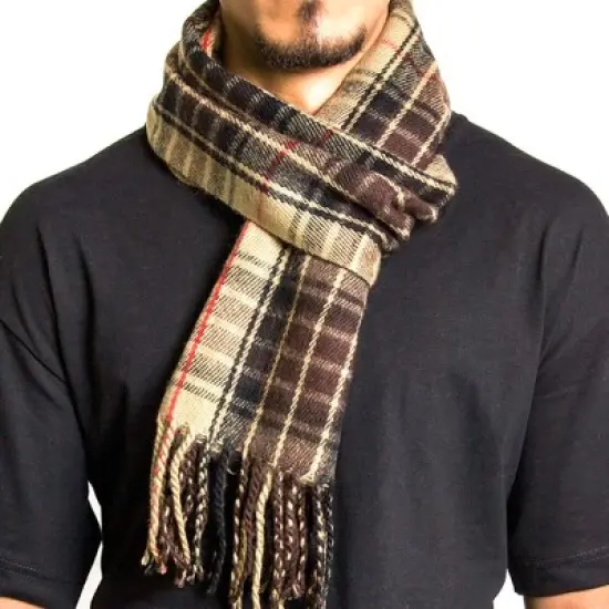 Alpine Swiss Mens Plaid Scarf Softer Than Cashmere Scarves Winter Shawl image {10}
