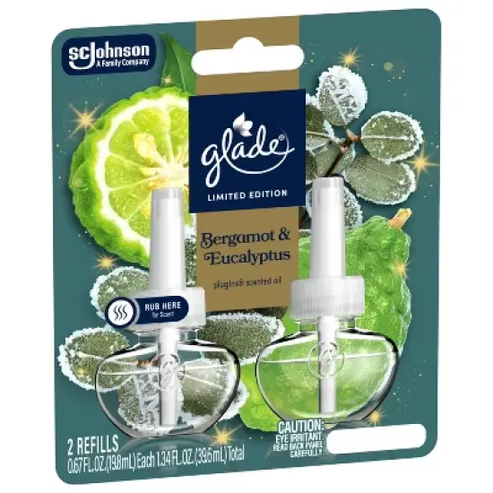 Glade PlugIns Scented Oil Air Freshener Refills - Bergamot & Eucalyptus - 1.34oz/2ct image {9}