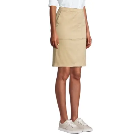 Lands' End Women's Mid Rise Elastic Waist Pull On Knockabout Chino Skort image {2}
