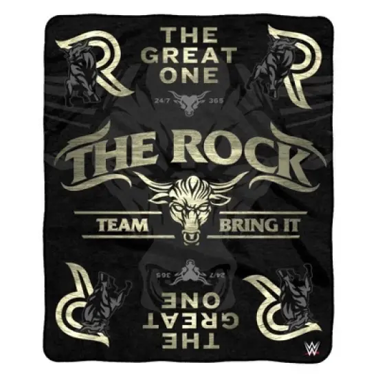 Sleep Squad WWE The Rock 60 x 80 Raschel Plush Throw image {3}