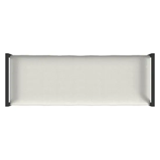 Modern Metal Bench Cream Boucle - HomePop image {3}