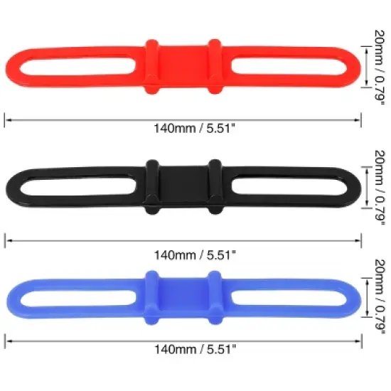 Unique Bargains Bike Silicone Mount Band Cycling Bicycle Strap Replacement 5 Pcs image {2}