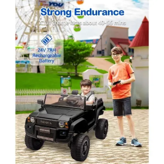 Toyota Licensed 24V Kids Ride-On Car, 2-Seater Electric Off-Road Truck with Parental Remote Control, Bluetooth Music, LED Lights, 4x550W Motors image {4}