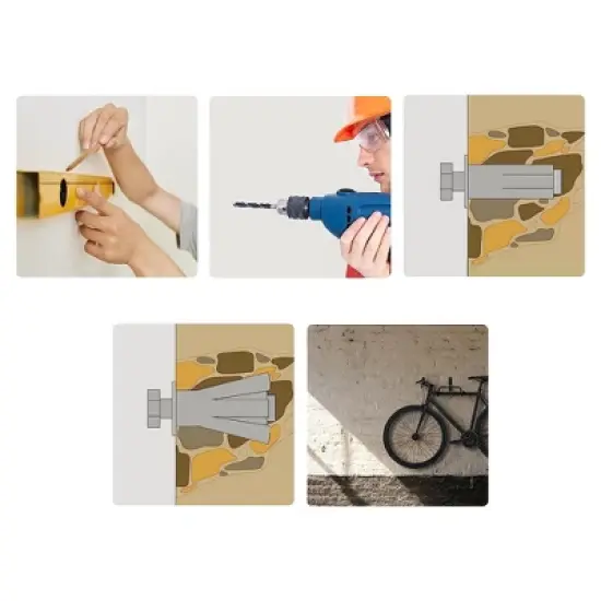 Charles Daily Wall Mounted Bike Rack - Foldable, Space Saving with Foam Padded Frame Protection - Core Black & Grey image {3}