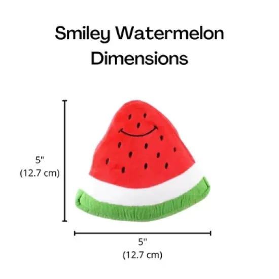Midlee Smiley Watermelon Squeaker Plush Dog Toy - 5" image {6}