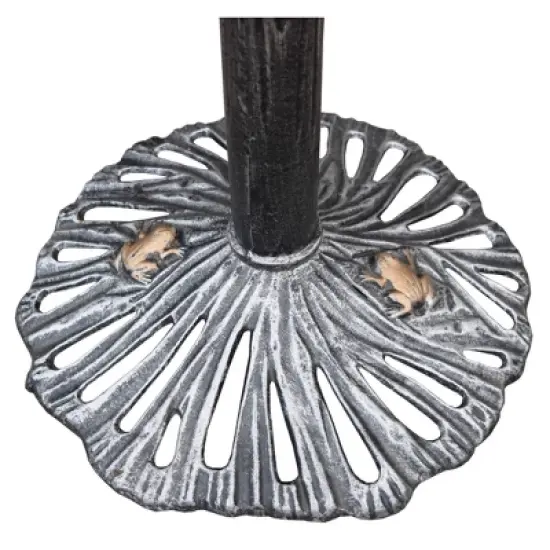 34" Metal Sunflower BirdBath - Antique Pewter - Oakland Living: Freestanding, Weather-Resistant image {4}