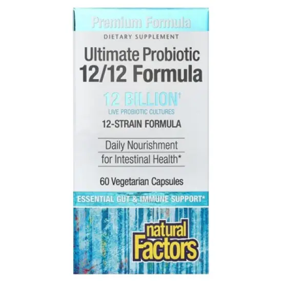 Natural Factors Ultimate Probiotic, 12/12 Formula, 12 Billion, 60 Vegetarian Capsules image {3}