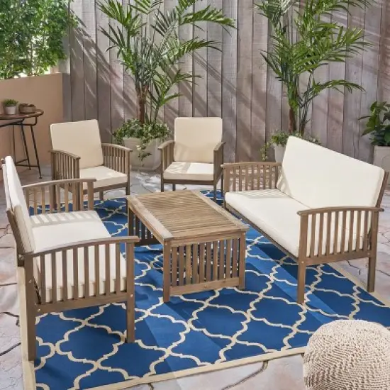 Carolina 5pc Acacia Wood Sofa Set - Christopher Knight Home: image {6}