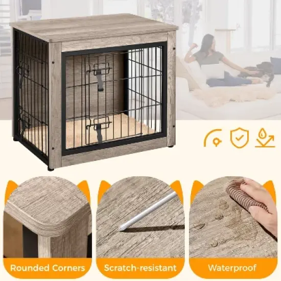 Yaheetech Industrial Multi-functional Dog Crate Furniture Wooden Dog Kennel image {3}
