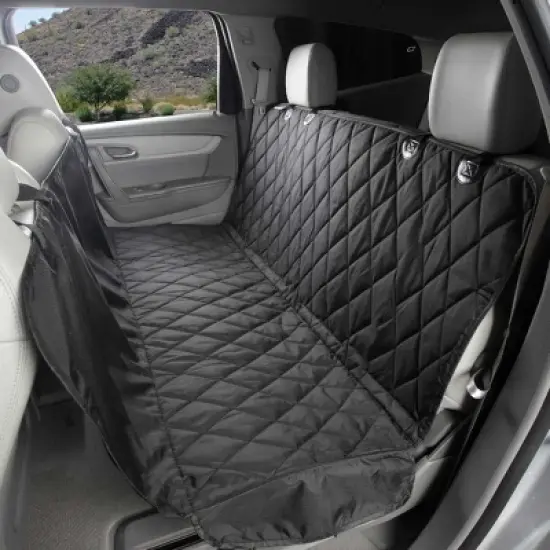 4Knines Dog Rear Seat Cover With Hammock Regular Black image {9}