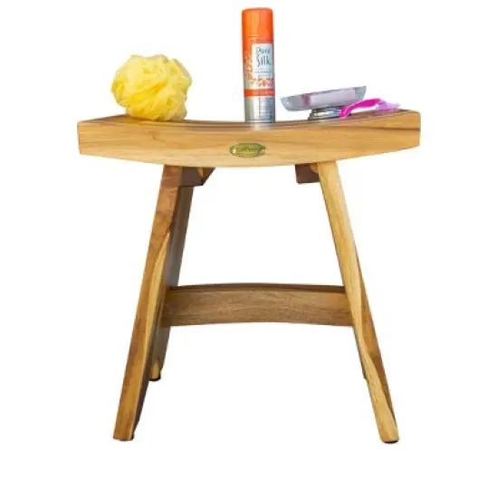 EcoDecors&reg; Serenity&reg; 18" Teak Wood Shower Bench in EarthyTeak Finish image {6}