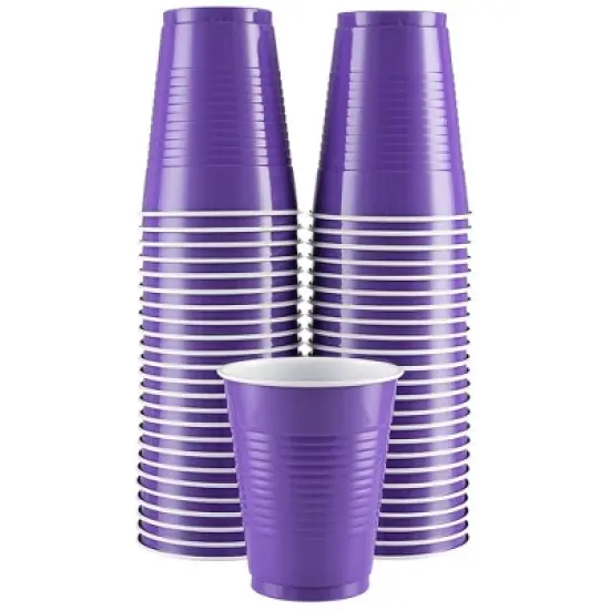SparkSettings Disposable Plastic Cups 18oz, 50 Pack image {11}