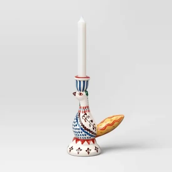 Painted Ceramic Bird Taper Candle Holder - Threshold&trade; image {2}