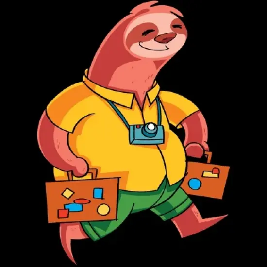 Men's Design By Humans Summer Vacation Traveller Sloth By moredesignsplease Tank Top image {1}