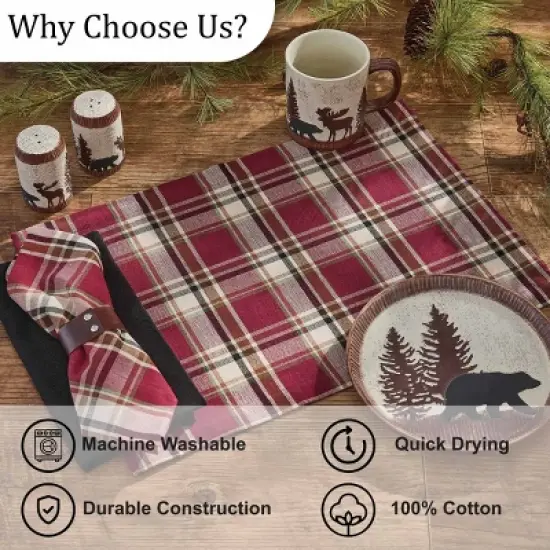 Park Designs Culpepper Red Plaid Napkin Set of 4 image {4}
