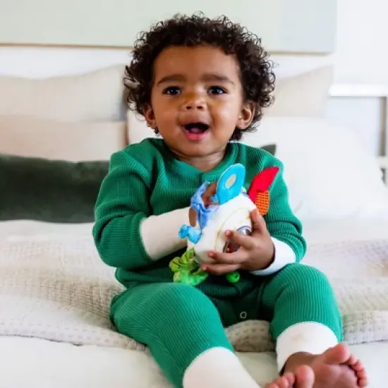 HABA Teether Cuddly Rainbow Round - Soft Activity Toy with Rattling & Teething Elements image {3}