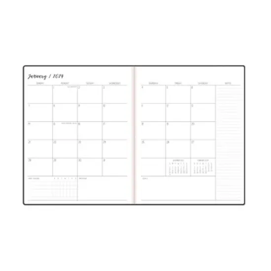 Ivory Paper Co 2024 Planner 10"x8" Weekly/Monthly Bookbound Black image {5}