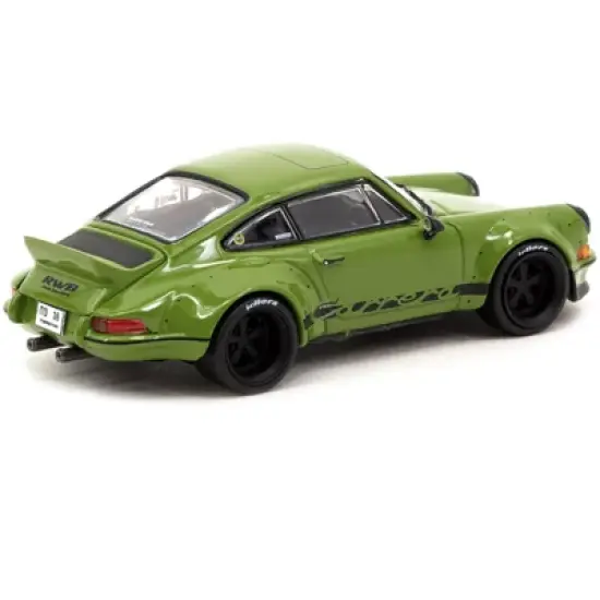 RWB Backdate Olive Green with Black Stripes "RAUH-Welt BEGRIFF" "Hobby64" Series 1/64 Diecast Model Car by Tarmac Works image {2}