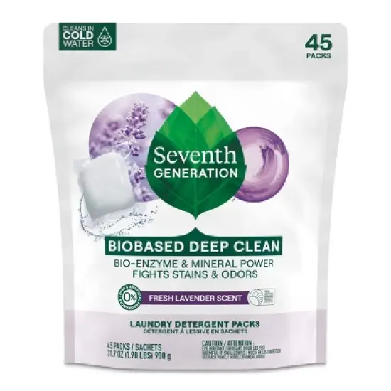 Seventh Generation Laundry Detergent Packs Fresh Lavender - 45ct/31.7oz image {1}