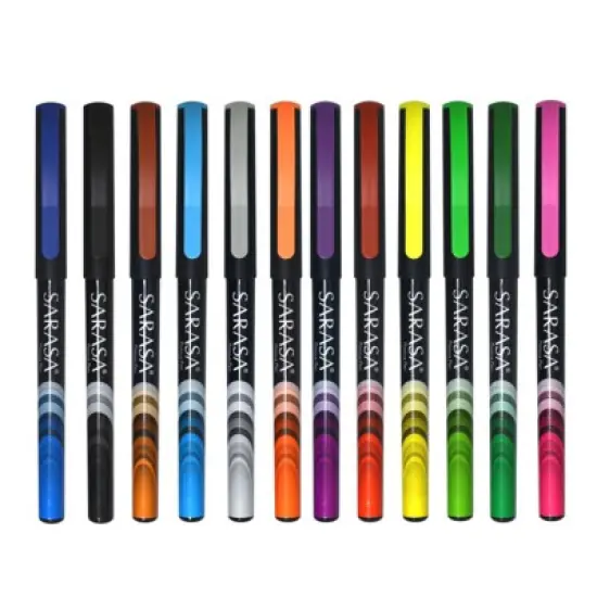 Zebra Pen Sarasa Fineliner Pens, Assorted, 12-Pack image {1}
