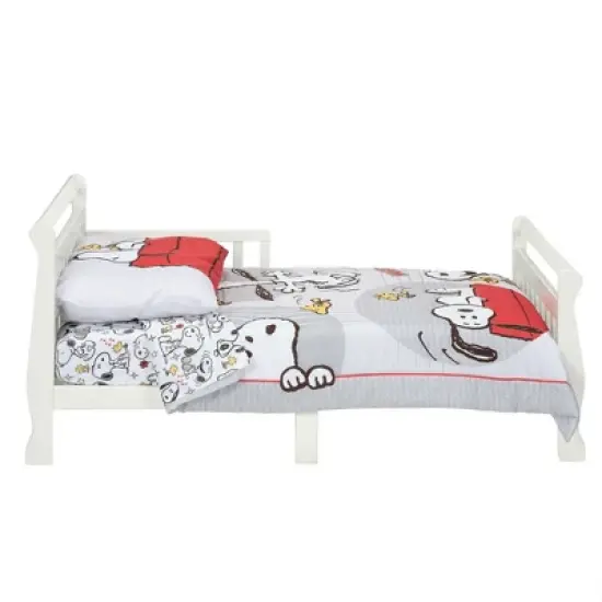 Lambs & Ivy 4pc Snoopy Love Toddler Bedding Set - Gray/Red/White image {4}