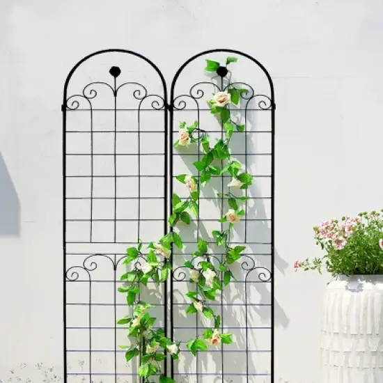 2 Pack Metal Garden Trellis, Rose Climbing Trellis 86'' X 40'' Rustproof Plant Support Rose Trellis Netting Trellis, Flower Trellis-Cuddlewood image {2}