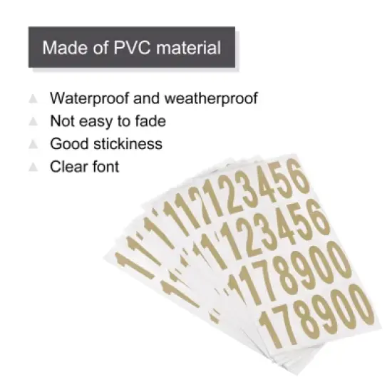 Unique Bargains Office Warehouse Self-Adhesive 12345178900 Mailbox Number Stickers 30 Sheets image {2}