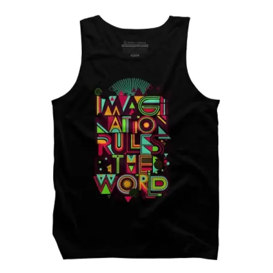Men's Design By Humans Imagination Rules The World By Dzeri29 Tank Top image {2}