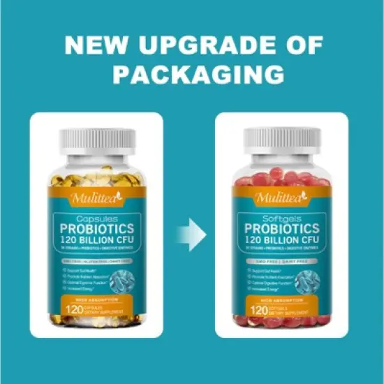 Mulittea Probiotic Capsules &ndash; 120 Billion CFU with Prebiotics & Digestive Enzymes &ndash; Gut Health & Immune Support &ndash; 120 Capsules image {6}