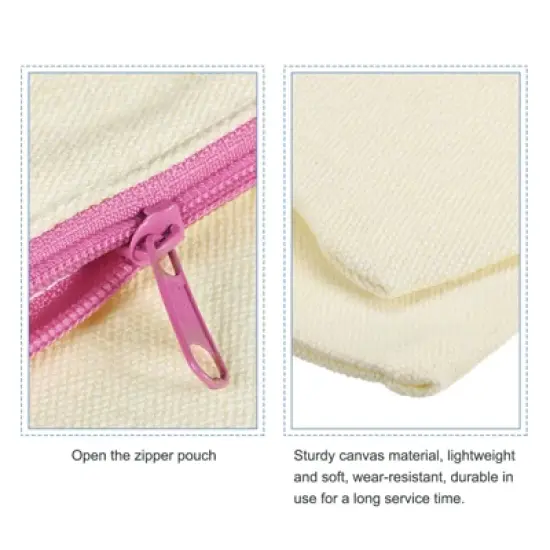 Unique Bargains Canvas Makeup Pencil Organizing Zip Pouches 4 Pcs image {2}