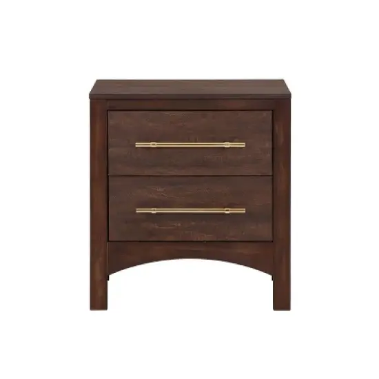 Melonnes Transitional 2 Drawer Nightstand Walnut - HOMES: Inside + Out image {4}
