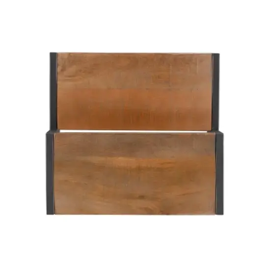 Barberry Wood and Metal Bed Steps - Powell image {6}