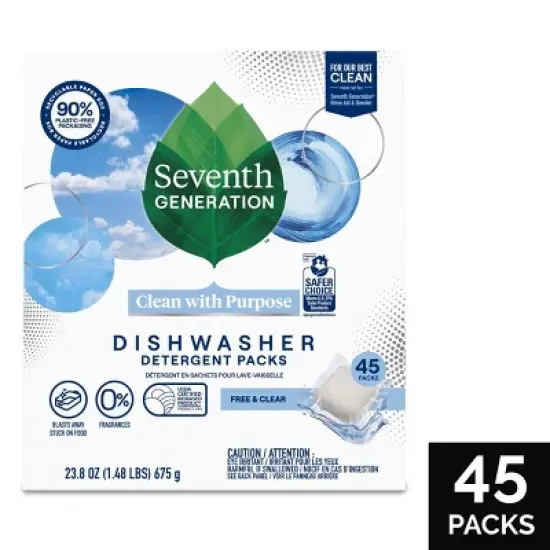 Seventh Generation Free & Clear Natural Dishwasher Detergent Packs - 45ct image {8}