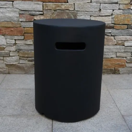 Elementi 20" Propane Tank Cover Concrete Hideaway Table for 20 lb Tank &ndash; Black image {3}