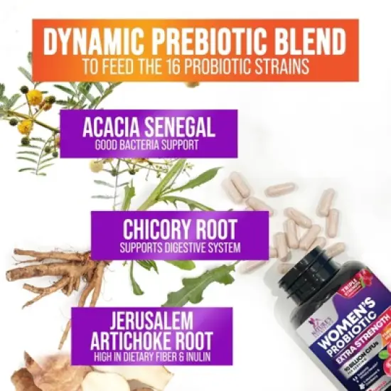 Formulated Probiotics for Women with Prebiotics - Womens Probiotic for Support - 60 Count;120 Count image {5}