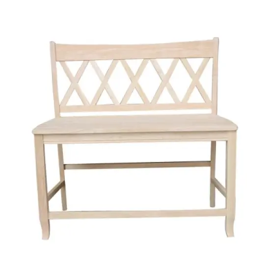 24" Double X Back Bench Seat Height Unfinished - International Concepts image {1}