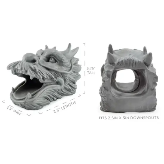 Cornucopia Brands Dragon Garden Downspout Sculpture; Splash Block Anchor for Downspout Extension image {2}