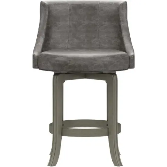 Napa Valley Wood Swivel Counter Height Barstool Aged Gray/Charcoal - Hillsdale Furniture image {2}
