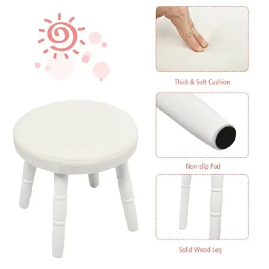 Costway Kids Vanity Makeup Table & Chair Set Make Up Stool Play Set for Children image {6}
