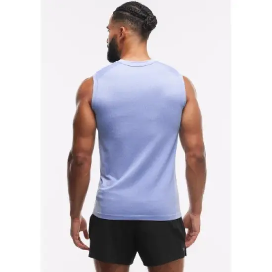 Peloton Men's Seamless Muscle Tank, Ice Blue image {2}