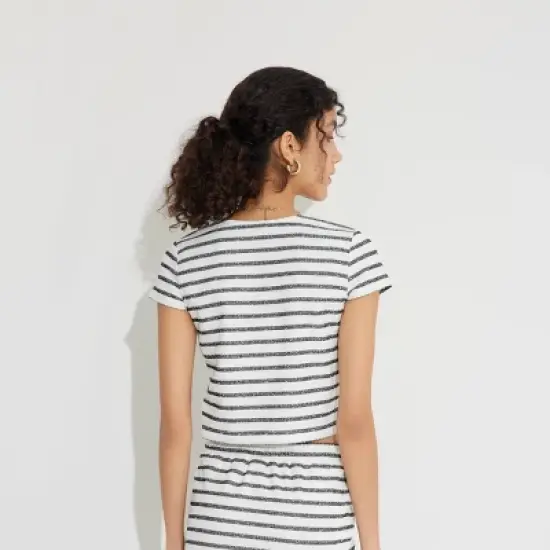 Women's Short Sleeve Jacquard Knit Tie-Front Top - Wild Fable&trade; image {4}