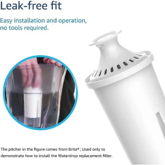 Waterdrop Replacement for Brita Filters, Pitchers, Dispensers, NSF Certified Pitcher Water Filter, Brita Classic OB03, Mavea,Pack of 6 image {4}