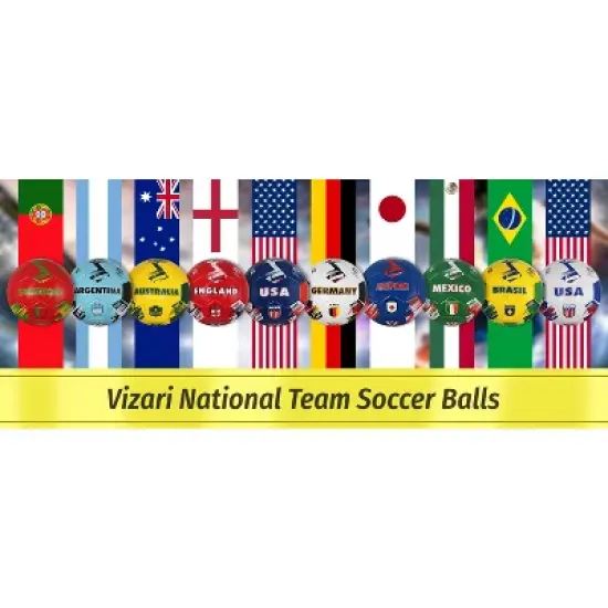 Vizari National Team Soccer Balls | Durable Faux Leather & Rubber, Three Sizes, Nine Countryballs - Elevate Your Play with Iconic Team Representation image {4}