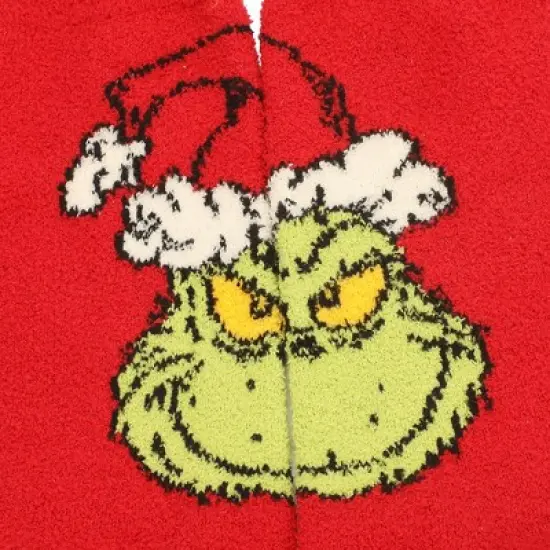 The Grinch You Are As Cuddly Womens Chenille Crew Sock image {3}