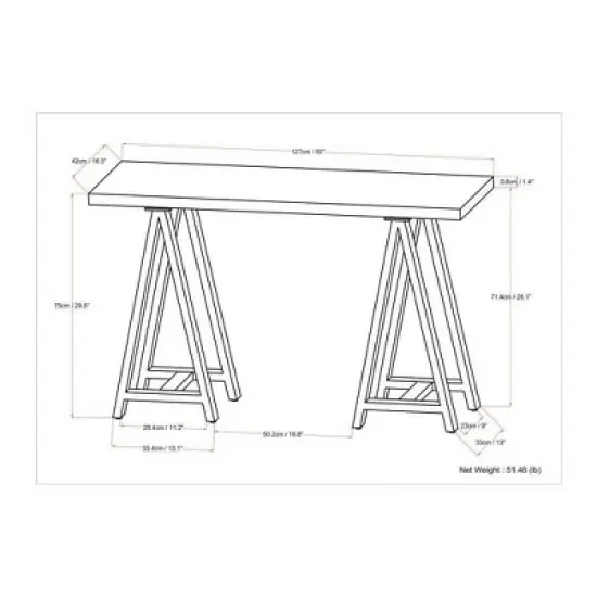 Hawkins Metal/Wood Console Sofa Table Walnut - WyndenHall image {6}