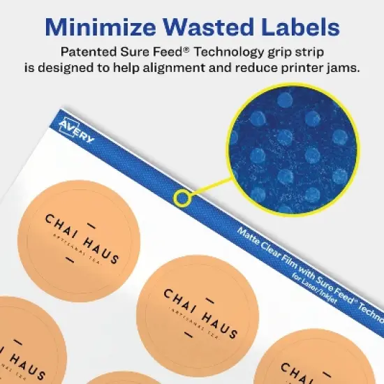 Avery Matte Clear Labels,  1-1/2" diameter Round image {3}